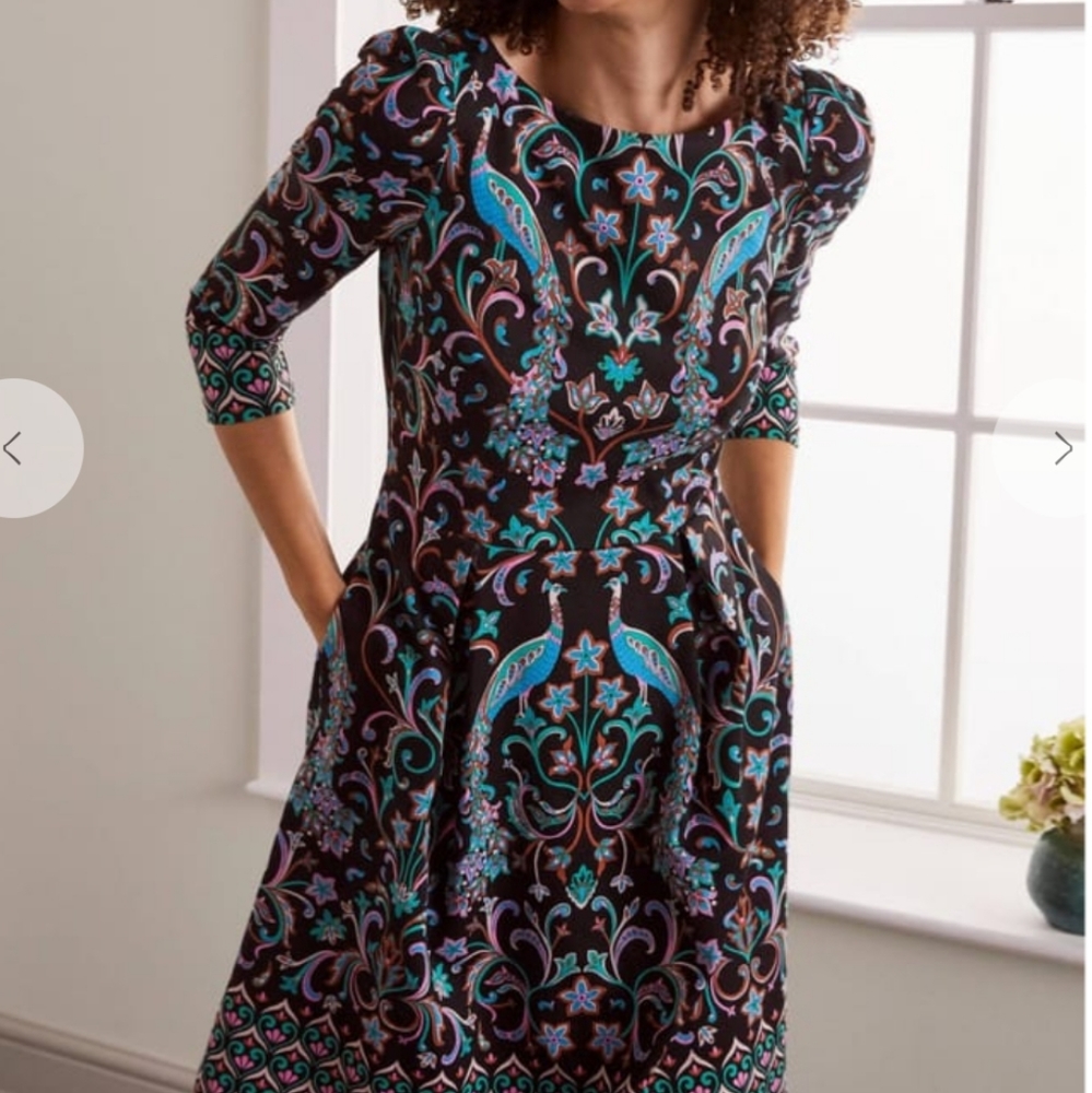 Marie Ponte Fit & Flare Dress